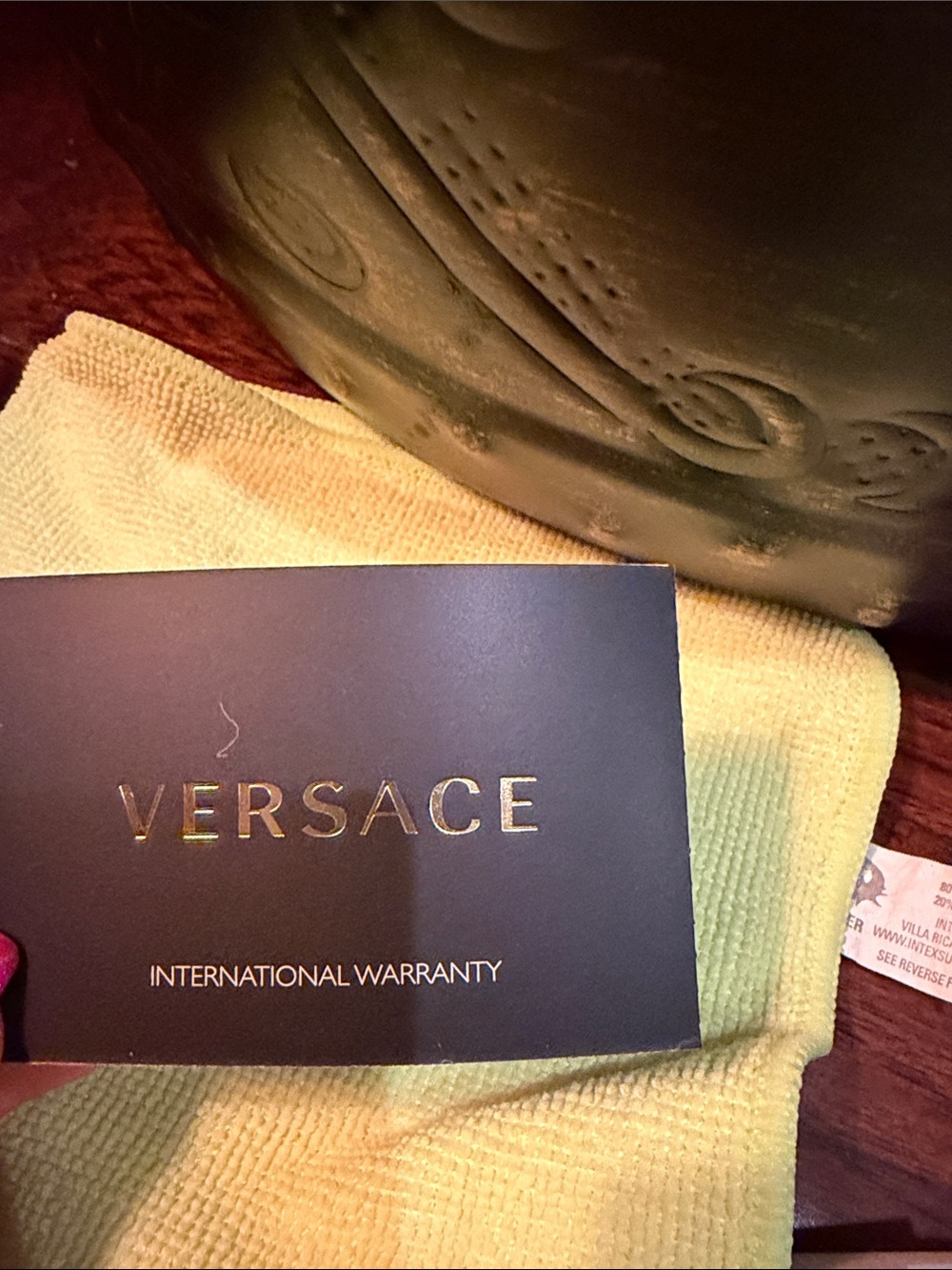 Versace Black Shield Sunglasses with Gold Trim ⭐️ GORGEOUS - Picture 13 of 13
